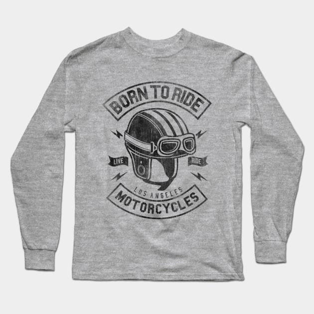 Born To Ride Cafe Racer Long Sleeve T-Shirt by DesignedByFreaks